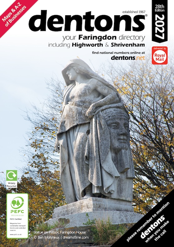 Faringdon Front Cover 2027-Statue On Pillbox, Faringdon House