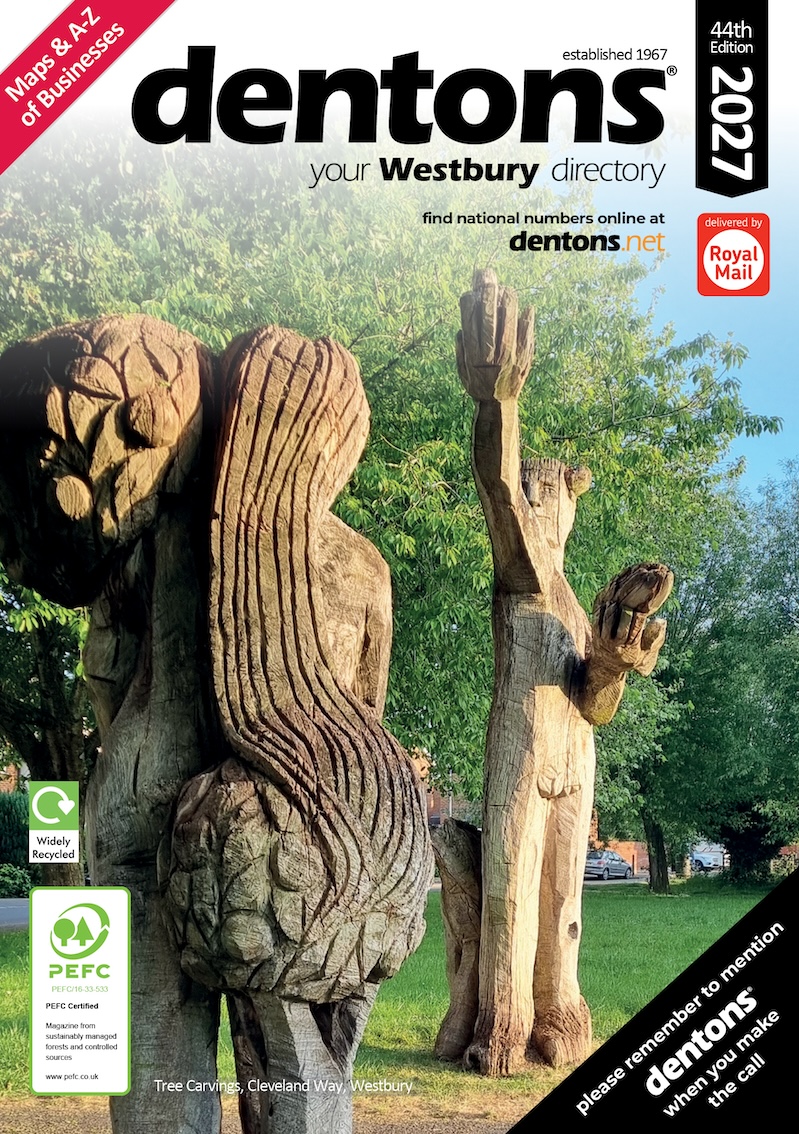 Westbury Front Cover 2027 - Tree Carvings, Westbury